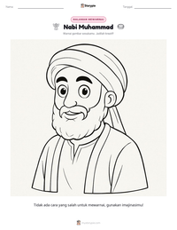 Prabaca lembar kerja cetak Nabi Muhammad