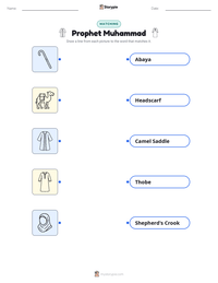 Prophet Muhammad printable worksheet for kids