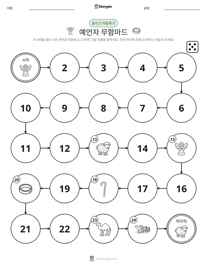 주사위 굴리고 이동하기 게임
