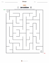 Jerusalem printable worksheet preview