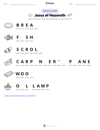 Jesus of Nazareth printable worksheet preview