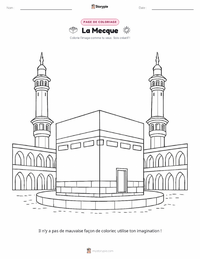 Page de coloriage La Mecque pour les enfants