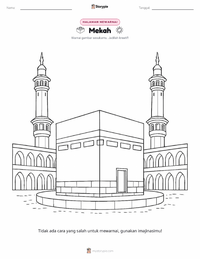 Halaman mewarnai Mekkah untuk anak-anak