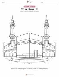 Pagina da colorare di La Mecca per bambini