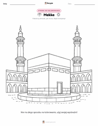 Strona do kolorowania Mekka dla dzieci