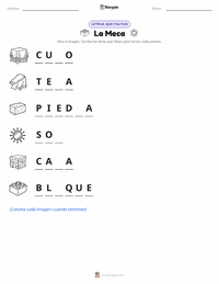 Vista previa de la hoja de trabajo imprimible de La Meca