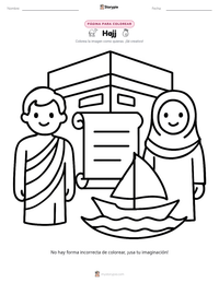 Página para colorear de Hajj para niños
