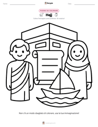 Pagina da colorare di Hajj per bambini