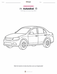 Página de colorir Automóvel para crianças