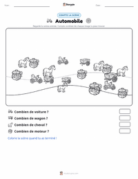 Aperçu de la feuille de travail imprimable Automobile