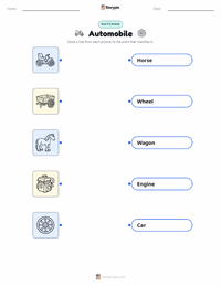 Automobile printable worksheet for kids