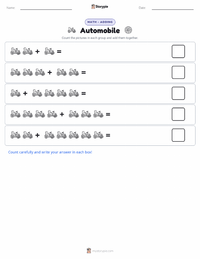 Automobile printable worksheet preview