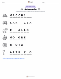 Anteprima della scheda stampabile di Automobile