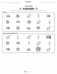 Automobile printable worksheet preview