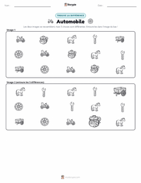 Aperçu de la feuille de travail imprimable Automobile