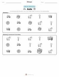 Automobiel afdrukbare werkblad voorbeeld