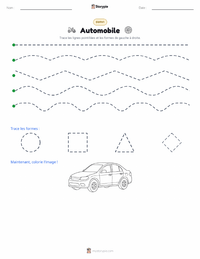 Aperçu de la feuille de travail imprimable Automobile