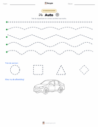 Automobiel afdrukbare werkblad voorbeeld