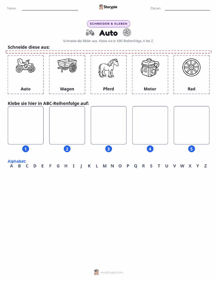 Schneiden & Einfügen Alphabet