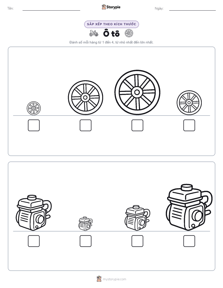 Thứ Tự Kích Thước