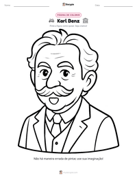 Prévia da folha de atividades imprimível Karl Benz