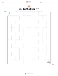 Bertha Benz printable worksheet preview