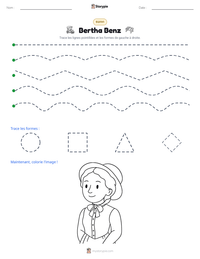 Aperçu de la feuille de travail imprimable Bertha Benz