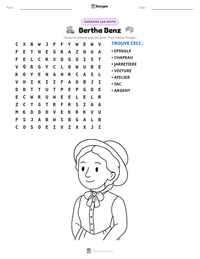 Aperçu de la feuille de travail imprimable Bertha Benz