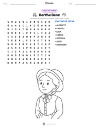 Prévia da folha de atividades imprimível Bertha Benz