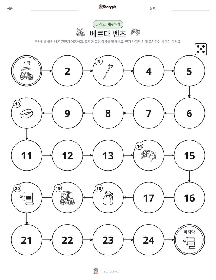 주사위 굴리고 이동하기 게임