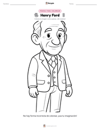 Página para colorear de Henry Ford para niños