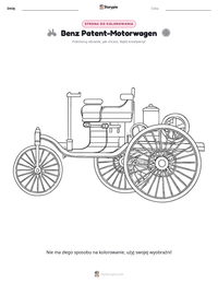 Podgląd drukowalnego arkusza ćwiczeń Benz Patent-Motorwagen