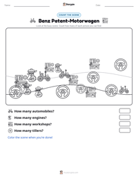 Benz Patent-Motorwagen printable worksheet preview