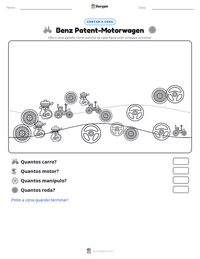 Prévia da folha de atividades imprimível Benz Patent-Motorwagen