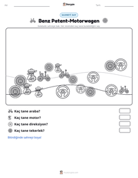 Benz Patent-Motorwagen yazdırılabilir çalışma sayfası önizlemesi