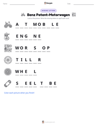 Benz Patent-Motorwagen printable worksheet preview
