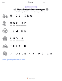 Anteprima della scheda stampabile di Benz Patent-Motorwagen