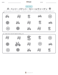 ベンツ・パテント・モトールヴァーゲン の印刷可能ワークシートプレビュー