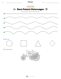 Benz Patent-Motorwagen yazdırılabilir çalışma sayfası önizlemesi