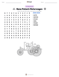 Benz Patent-Motorwagen afdrukbare werkblad voorbeeld