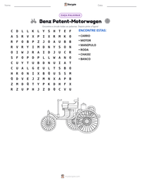 Prévia da folha de atividades imprimível Benz Patent-Motorwagen