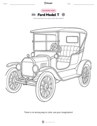 Ford Model T printable worksheet preview