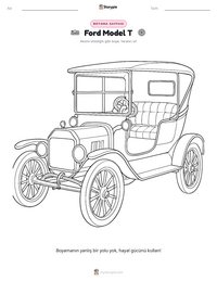 Ford Model T yazdırılabilir çalışma sayfası önizlemesi