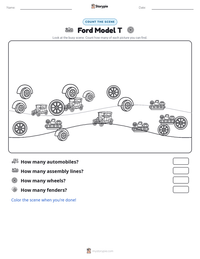 Ford Model T printable worksheet preview