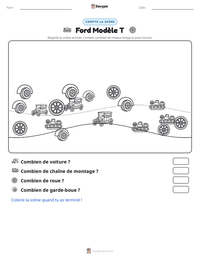 Aperçu de la feuille de travail imprimable Ford Modèle T
