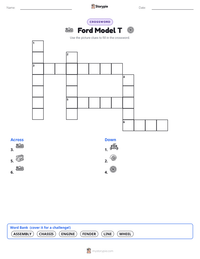 Ford Model T printable worksheet preview