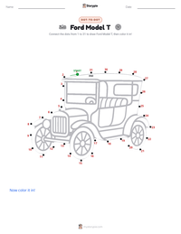 Ford Model T printable worksheet preview
