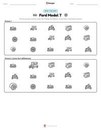 Ford Model T printable worksheet preview
