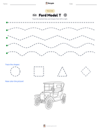 Ford Model T printable worksheet preview