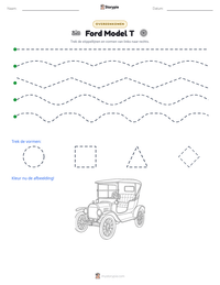 Ford Model T afdrukbare werkblad voorbeeld